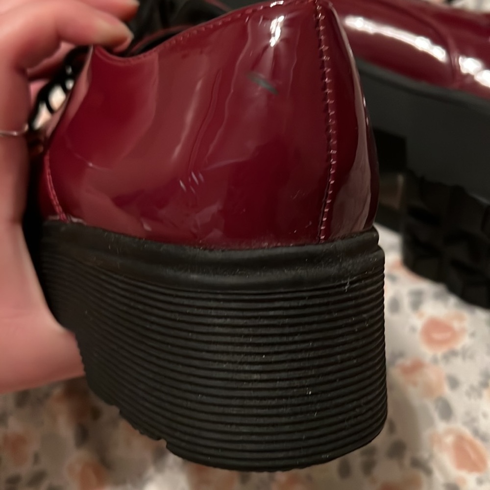Forever 21 Burgundy Platform Oxford Shoes View 5